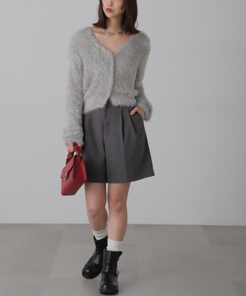 FREE'S MART（フリーズマート）の「◆Vネックフェザーショート丈カーディガン（カーディガン/ボレロ・レディース・ブラック/グリーン/ホワイト/グレー・FREE）」の17枚目の写真