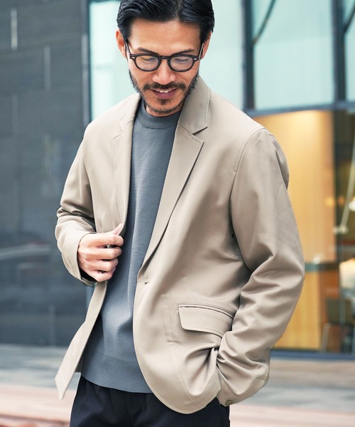 jiggys shop(ジギーズショップ)の「ポリツイルストレッチイージーケアテーラードジャケット(テーラードジャケット・メンズ・ベージュ/ブラック/ネイビー・SMALL/MEDIUM/LARGE/X-LARGE)」の2枚目の写真