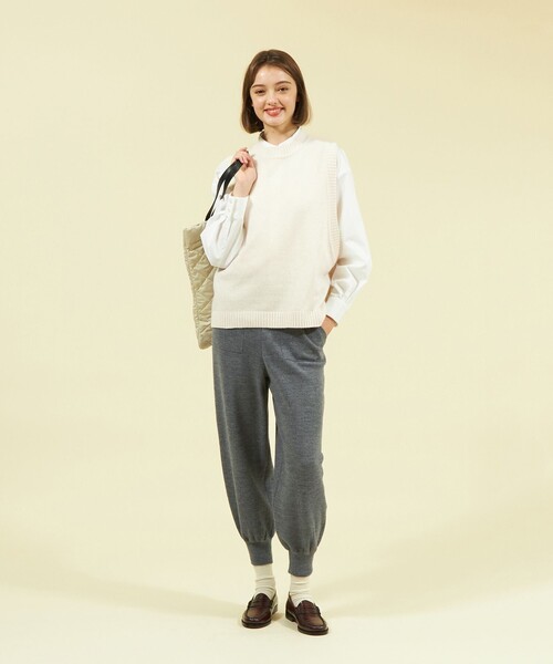 MACKINTOSH PHILOSOPHY（ﾏｯｷﾝﾄｯｼｭ ﾌｨﾛｿﾌｨｰ）の「ミラノリブニットパンツ（その他パンツ・レディース・グレー系その他2/ベージュ・38）」の11枚目の写真