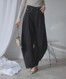 each | 箔ペイントカーブデニム(デニムパンツ)