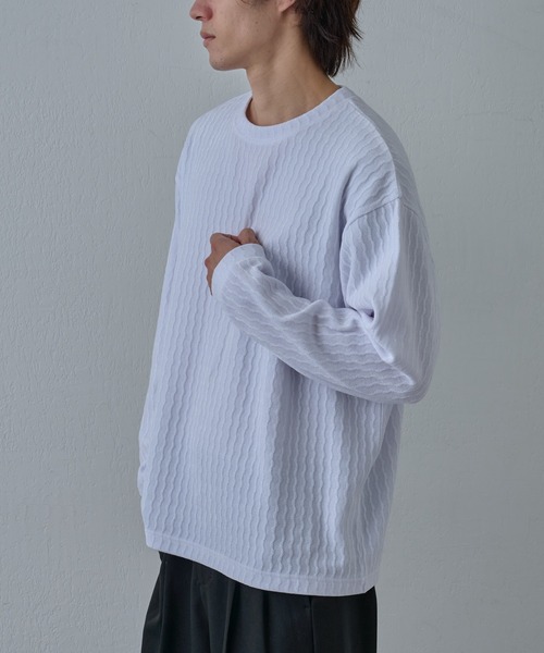 COLONY 2139（コロニートゥーワンスリーナイン）の「シャギージャガードクルーネックプルオーバー（Tシャツ/カットソー・メンズ・ホワイト/ブラック・LARGE/MEDIUM）」の8枚目の写真