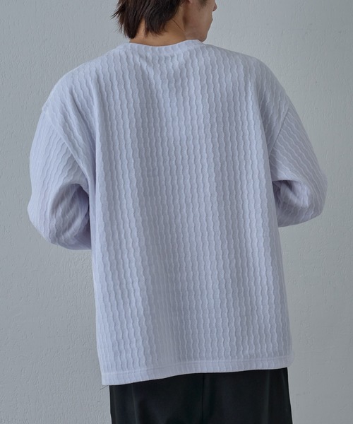 COLONY 2139（コロニートゥーワンスリーナイン）の「シャギージャガードクルーネックプルオーバー（Tシャツ/カットソー・メンズ・ホワイト/ブラック・LARGE/MEDIUM）」の9枚目の写真