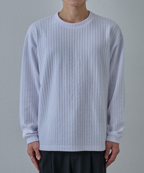 COLONY 2139（コロニートゥーワンスリーナイン）の「シャギージャガードクルーネックプルオーバー（Tシャツ/カットソー・メンズ・ホワイト/ブラック・LARGE/MEDIUM）」の18枚目の写真