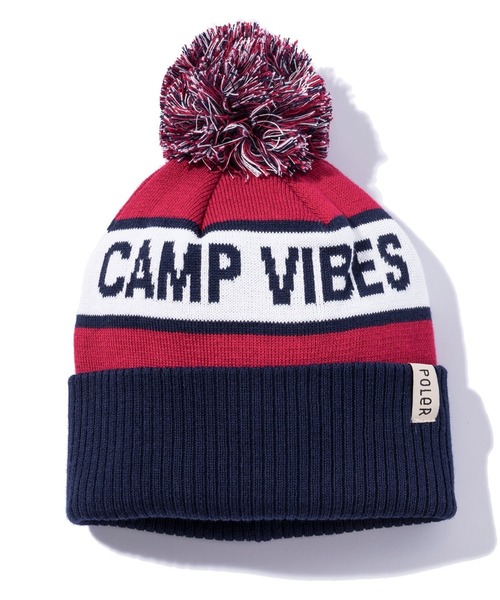 POLeR(ポーラー)の「POLeR/ポーラー ビーニー GAS STATION BEANIE ポンポン 243MCV0114-BLK(ニットキャップ/ビーニー・メンズ・ブラック/マルーン/ブルー・ONE SIZE)」の1枚目の写真