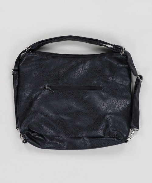 SPINNS（スピンズ）の「【2WAY】2ポケット合皮ショルダーバッグ/リュック（ショルダーバッグ・レディース・ホワイト/ブラック・ONESIZE）」の8枚目の写真