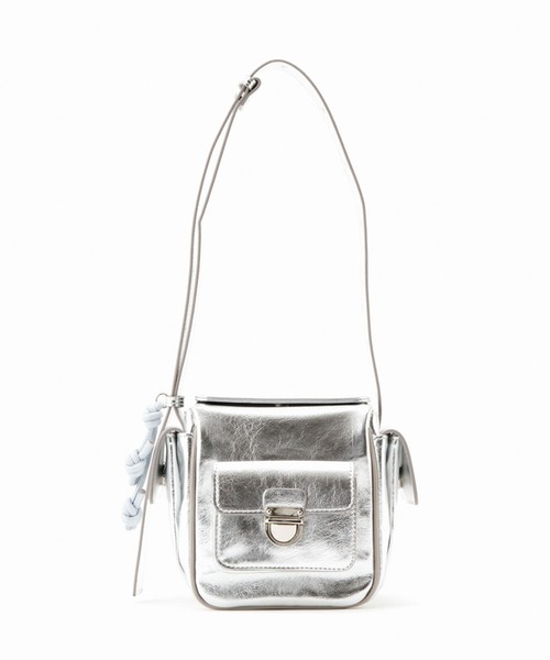 ELLEgirl(エルガール)の「キューブポケットminiバッグ【Casselini 】(ショルダーバッグ・レディース・シルバー/ベージュ・FREE)」の1枚目の写真