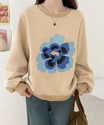 ANNNTIAN ボタニカル柄トレーナー ONE SIZE レディースのスウェット（花柄・ボタニカル柄）ファッション通販