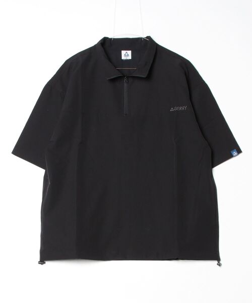 GERRY(ジェリー)の「【ag】〔GERRY/ジェリー〕ドライストレッチポリエステル ロゴ刺繍 ハーフジップ(Tシャツ/カットソー・メンズ・ベージュ/ブラック/カーキ・MEDIUM/LARGE/X-LARGE)」の2枚目の写真