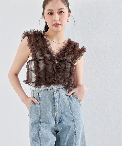 en CAnAF(エンカナフ)の「【Iラインで美シルエット】ハイウエスト デニム ワイド パンツ(デニムパンツ・レディース・ライトブルー/ブルー・フリー)」の16枚目の写真