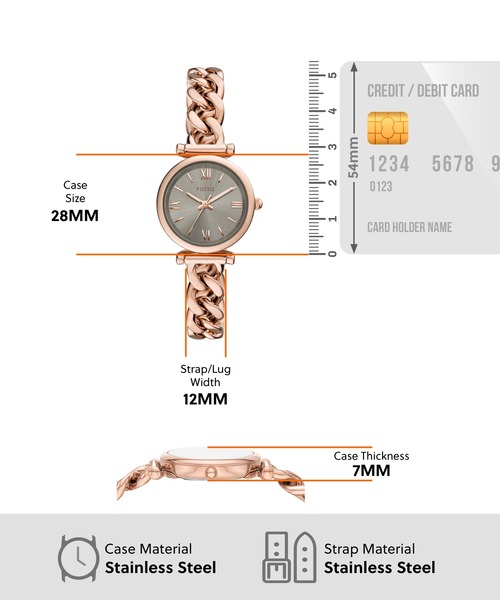 FOSSIL(フォッシル)の「フォッシル 腕時計 レディース アナログ ステンレス ES5378SET(アナログ腕時計・レディース・ピンクゴールド・FREE)」の4枚目の写真