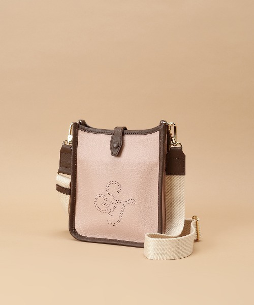 Samantha Thavasa(サマンサタバサ)の「パンチングデザイン スクエアショルダーバッグ(ショルダーバッグ・レディース・ピンクベージュ・FREE)」の7枚目の写真