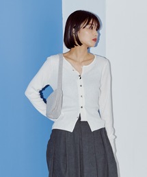 ボタンレイヤードミニカーデ