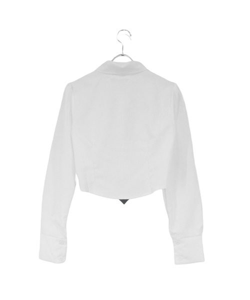 ALLuRing ChaRm(アリュリングチャーム)の「short shirt & Tie Set / ショート丈シャツ&ネクタイ 2点セット(シャツ/ブラウス・レディース・ホワイト/ブルー・FREE)」の4枚目の写真