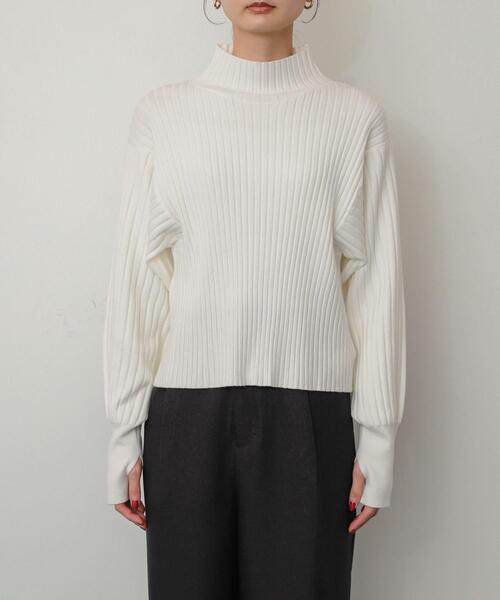 SENSE OF PLACE by URBAN RESEARCH(センスオブプレイスバイアーバンリサーチ)の「マトンスリーブセーター(ニット/セーター・レディース・ブラック/ロイヤルブルー/オフホワイト/チャコールグレー・ONE)」の14枚目の写真