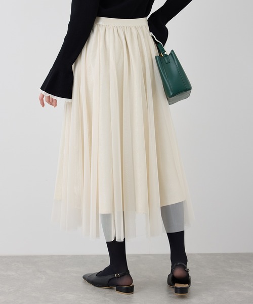 ROPE' PICNIC（ロペピクニック）の「キラキラチュールスカート（スカート・レディース・ライトグレー/ベージュ系その他・38）」の19枚目の写真
