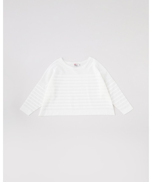 Traditional Weatherwear(トラディショナルウェザーウェア)の「LYNE KNIT SHEER(ニット/セーター・レディース・ホワイト/ライトイエロー/ホワイト×グレー/グレー・S)」の2枚目の写真