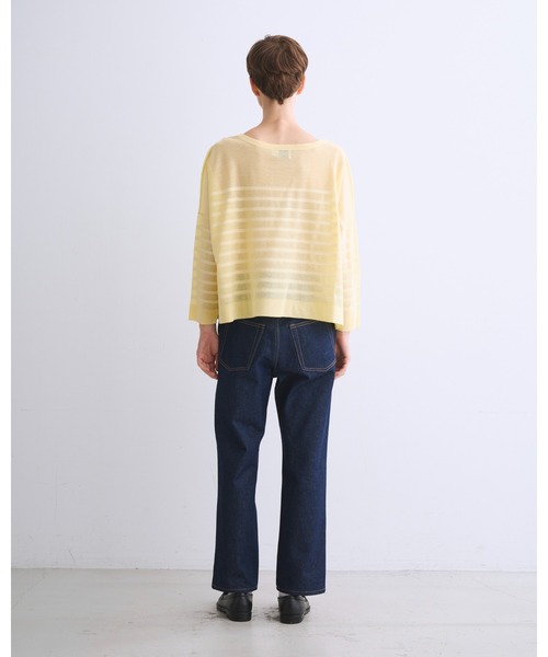 Traditional Weatherwear(トラディショナルウェザーウェア)の「LYNE KNIT SHEER(ニット/セーター・レディース・ホワイト/ライトイエロー/ホワイト×グレー/グレー・S)」の8枚目の写真