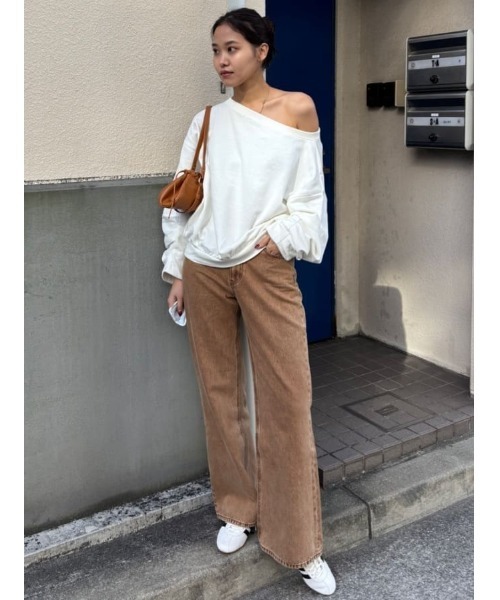 SLY(スライ)の「J/W STRAIGHT PT-BE ジャスト ストレート ウエスト フレア パンツ デニム(デニムパンツ・レディース・ベージュ/ブルー・0/1/2)」の21枚目の写真