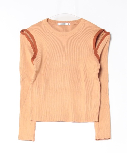 Asterellivi（アステレリビ）の「肩開きリブニットソー（Tシャツ/カットソー・レディース・グリーン/ブラウン/キャメル/ホワイト/ブラック・FREE）」の14枚目の写真