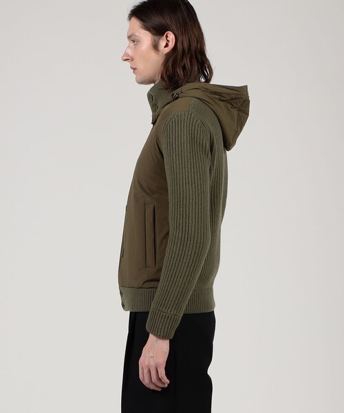 HERNO ナイロンコンビ フーデッド ニットブルゾン（ブルゾン）｜HERNO