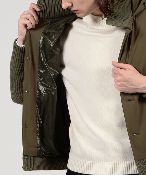 HERNO ナイロンコンビ フーデッド ニットブルゾン（ブルゾン）｜HERNO