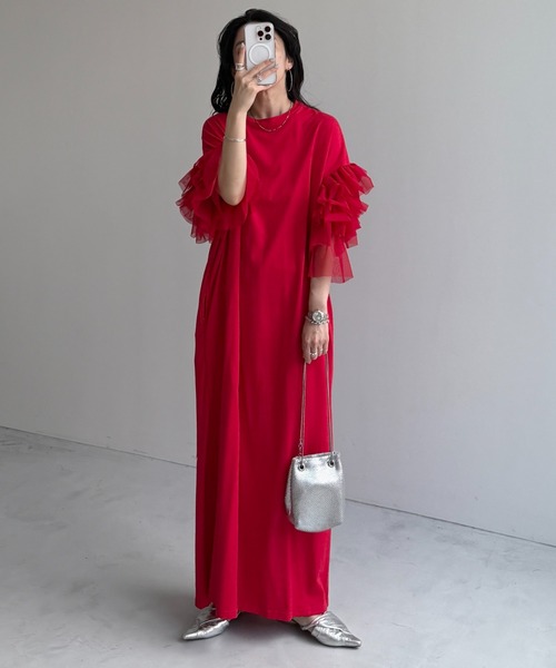 cheer frill one piece / ドッキングチアーフリルワンピース