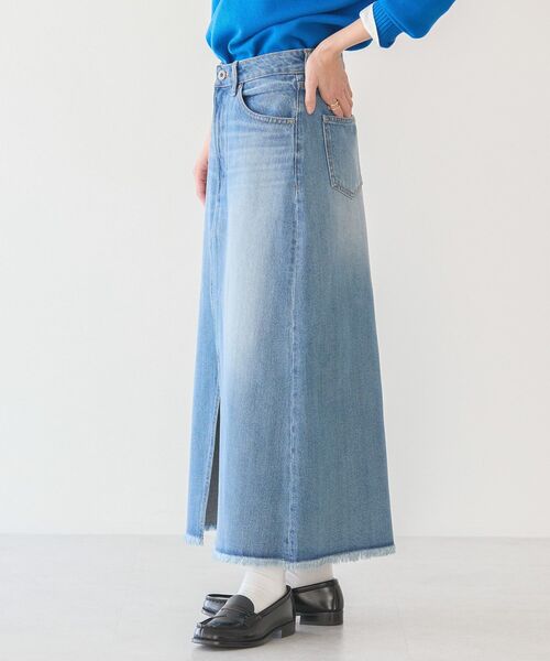 AMERICAN HOLIC(アメリカンホリック)の「Aラインデニムスカート(デニムスカート・レディース・インディゴブルー/ライトインディゴブルー・S/M/L)」の4枚目の写真