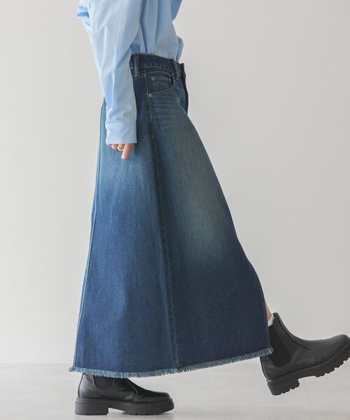 AMERICAN HOLIC(アメリカンホリック)の「Aラインデニムスカート(デニムスカート・レディース・インディゴブルー/ライトインディゴブルー・S/M/L)」の9枚目の写真