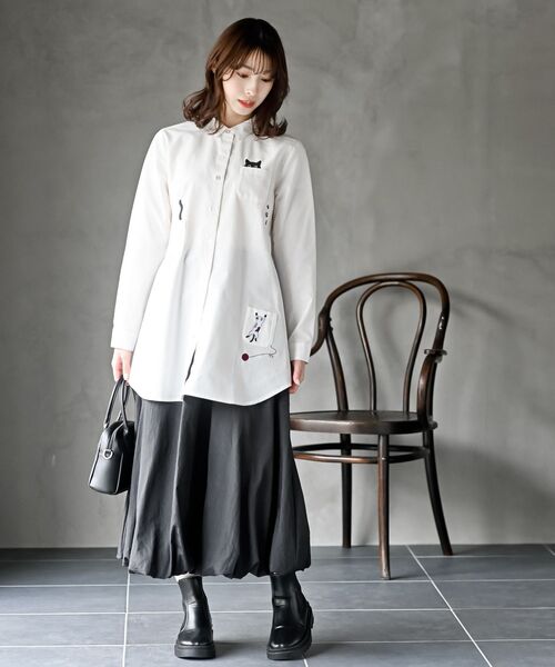 rps(アールピーエス)の「ねこだらけ3ポケットシャツチュニック(チュニック・レディース・ストライプ/チェック/オフホワイト・フリー)」の20枚目の写真