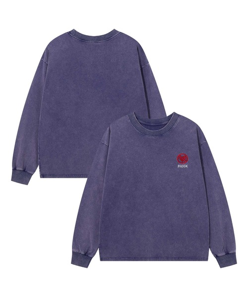 HOOK(フック)の「HOOK -original- 古着風ハート刺繍ウォッシュロンTEE(Tシャツ/カットソー・メンズ・ネイビー/ブラック・MEDIUM/LARGE/X-LARGE)」の1枚目の写真