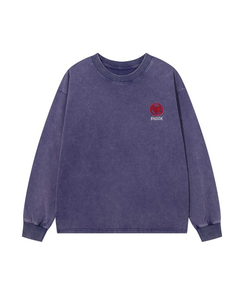 HOOK(フック)の「HOOK -original- 古着風ハート刺繍ウォッシュロンTEE(Tシャツ/カットソー・メンズ・ネイビー/ブラック・MEDIUM/LARGE/X-LARGE)」の3枚目の写真