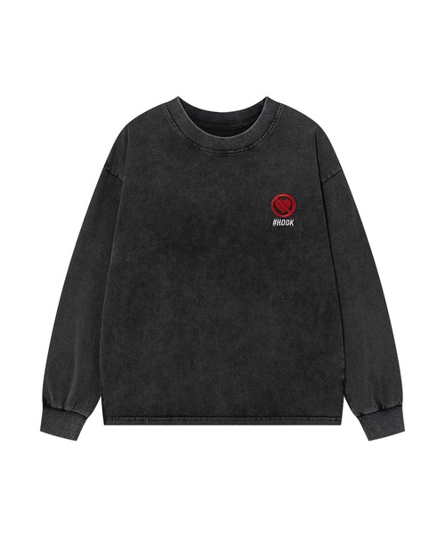 HOOK(フック)の「HOOK -original- 古着風ハート刺繍ウォッシュロンTEE(Tシャツ/カットソー・メンズ・ネイビー/ブラック・MEDIUM/LARGE/X-LARGE)」の5枚目の写真