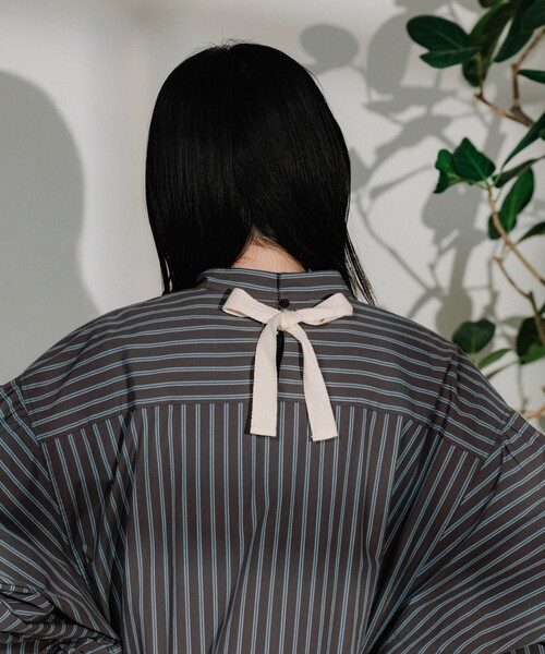 セール】バックテープリボンストライプシャツ（シャツ/ブラウス