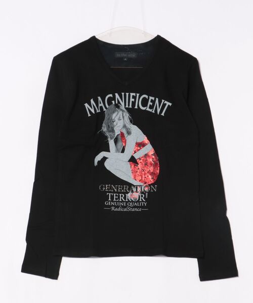 in the attic(インジアティック)の「/in the attic/箔プリント/ラインストーンデザインT(Tシャツ/カットソー・メンズ・ブラック/ホワイト・X-LARGE/MEDIUM/LARGE)」の2枚目の写真