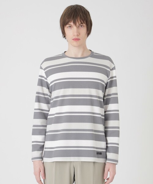 BLUE LABEL CRESTBRIDGE◆長袖Tシャツ/38/アクリル/BLK/ボーダー BLUE LABEL CRESTBRIDGE◇長袖Tシャツ/38/アクリル/BLK/ボーダー