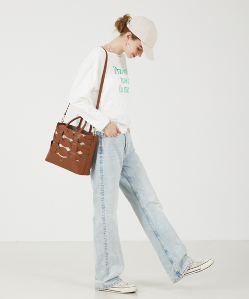 LOWELL things（ロウェル　シングス）の「Corde/レザーウェービーメッシュ2WAYトートバッグ（トートバッグ・レディース・ブラック/ブラウン・フリー）」の16枚目の写真