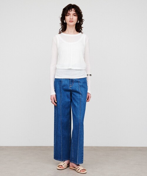 cloenc（クロエンス）の「【手洗い可】シアーレイヤードプルオーバー（その他トップス・レディース・ダークグレー/ベージュ/ホワイト・02）」の4枚目の写真