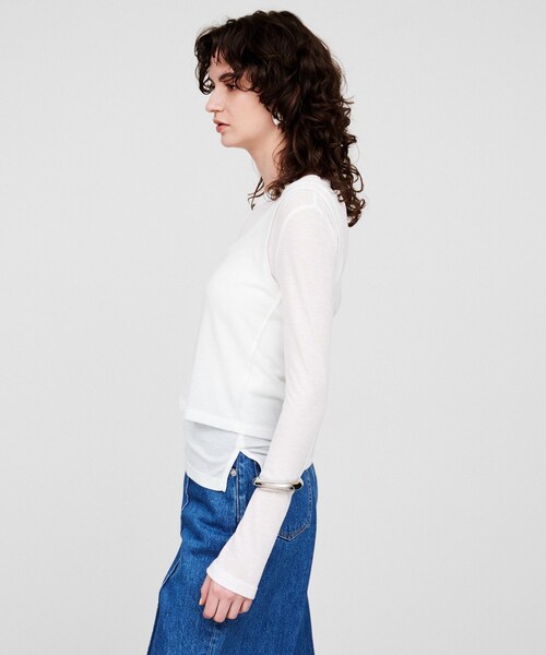 cloenc（クロエンス）の「【手洗い可】シアーレイヤードプルオーバー（その他トップス・レディース・ダークグレー/ベージュ/ホワイト・02）」の6枚目の写真