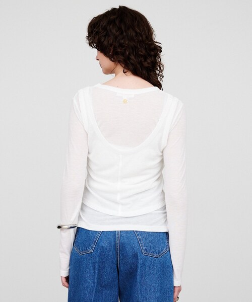 cloenc（クロエンス）の「【手洗い可】シアーレイヤードプルオーバー（その他トップス・レディース・ダークグレー/ベージュ/ホワイト・02）」の7枚目の写真