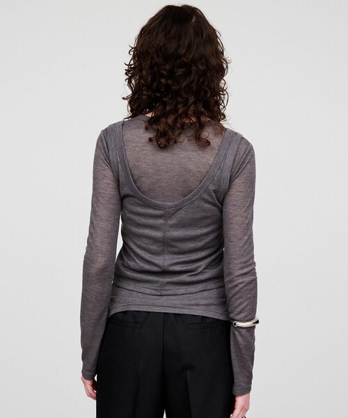 cloenc（クロエンス）の「【手洗い可】シアーレイヤードプルオーバー（その他トップス・レディース・ダークグレー/ベージュ/ホワイト・02）」の18枚目の写真