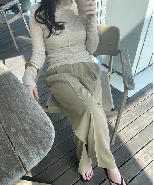 cloenc(クロエンス)の「【手洗い可】シアーレイヤードプルオーバー(その他トップス・レディース・ダークグレー/ベージュ/ホワイト・02)」の7枚目の写真