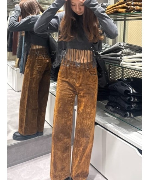 LAGUA GEM(ラグアジェム)の「DAMAGE HEM FRINGE トップス(Tシャツ/カットソー・レディース・ブラウン/チャコールグレー・FREE)」の10枚目の写真