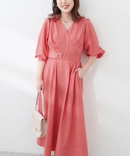 natural couture(ナチュラルクチュール)の「【ako】骨スト優勝カシュクールワンピース(ワンピース・レディース・ピンク系その他/ネイビー/チェック・LL/FREE/SMALL)」の2枚目の写真
