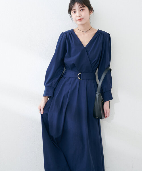 natural couture(ナチュラルクチュール)の「【ako】骨スト優勝カシュクールワンピース(ワンピース・レディース・ピンク系その他/ネイビー/チェック・LL/FREE/SMALL)」の4枚目の写真