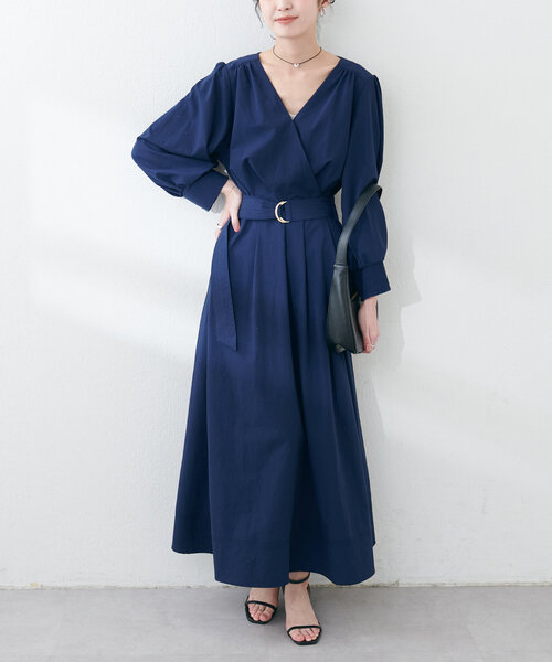natural couture(ナチュラルクチュール)の「【ako】骨スト優勝カシュクールワンピース(ワンピース・レディース・ピンク系その他/ネイビー/チェック・LL/FREE/SMALL)」の5枚目の写真