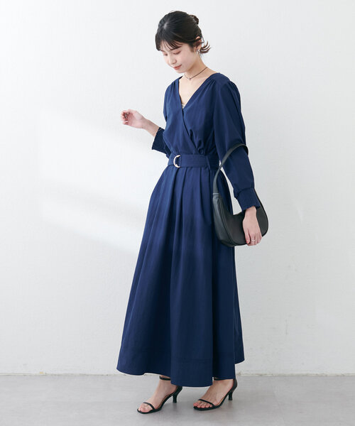 natural couture(ナチュラルクチュール)の「【ako】骨スト優勝カシュクールワンピース(ワンピース・レディース・ピンク系その他/ネイビー/チェック・LL/FREE/SMALL)」の6枚目の写真