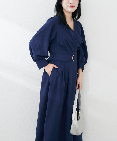 natural couture(ナチュラルクチュール)の「【ako】骨スト優勝カシュクールワンピース(ワンピース・レディース・ピンク系その他/ネイビー/チェック・LL/FREE/SMALL)」の7枚目の写真