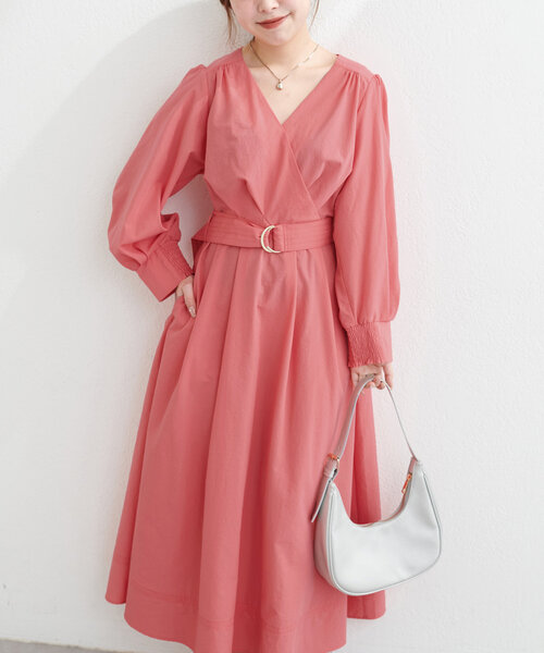 natural couture(ナチュラルクチュール)の「【ako】骨スト優勝カシュクールワンピース(ワンピース・レディース・ピンク系その他/ネイビー/チェック・LL/FREE/SMALL)」の14枚目の写真