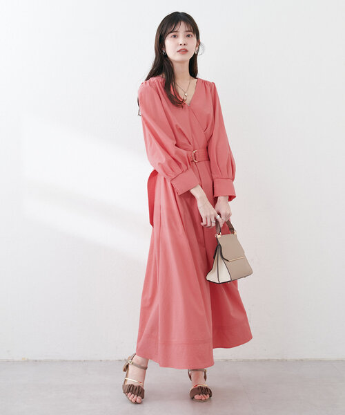 natural couture(ナチュラルクチュール)の「【ako】骨スト優勝カシュクールワンピース(ワンピース・レディース・ピンク系その他/ネイビー/チェック・LL/FREE/SMALL)」の21枚目の写真