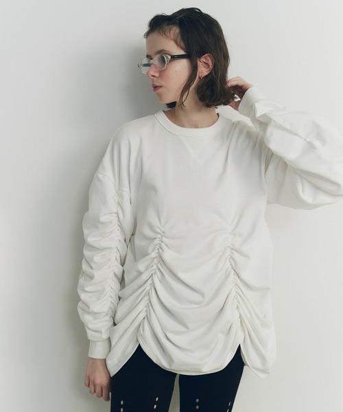 トップス SORIN Soft Sweat Voluminous Gathered Top セール】Soft Sweat Voluminous Gathered Top（Tシャツ